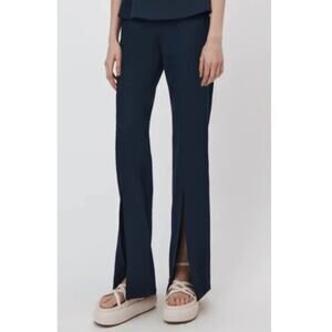 JONATHAN SIMKHAI Women's Midnight Chase Front Slit Cotton-Blend Pants Size 14